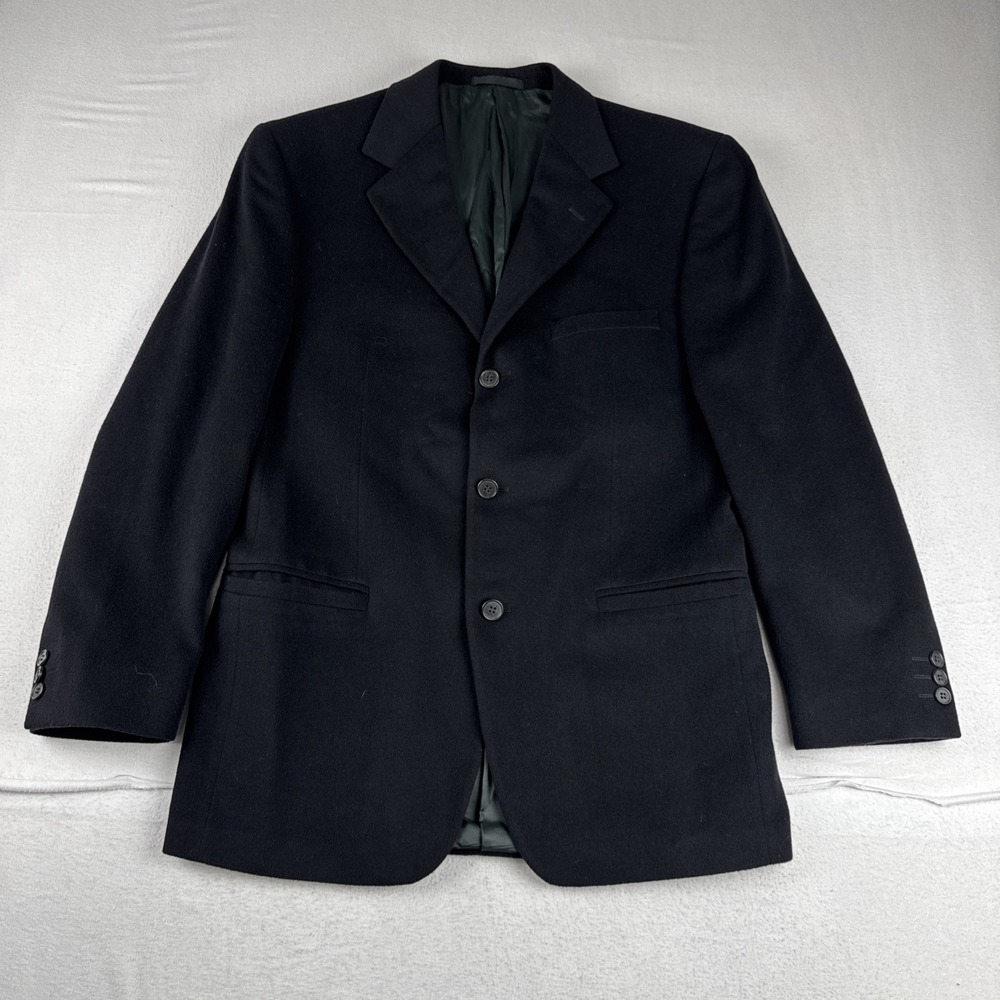 VTG Versace Classic V2 Mens Black Blazer 38R 3-Button Union Made READ office